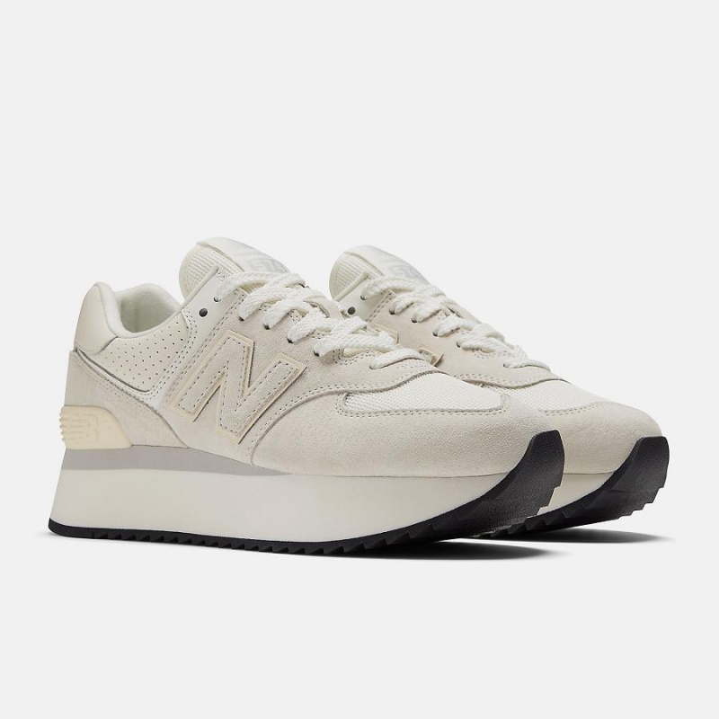 Zapatillas Lifestyle New Balance 574+ Mujer Blancas | EC 2303KI