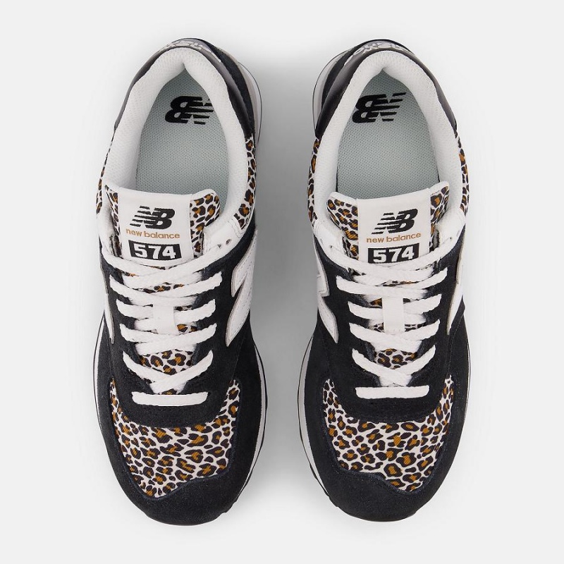 Zapatillas Lifestyle New Balance 574 Mujer Negras Blancas | EC 2291YU