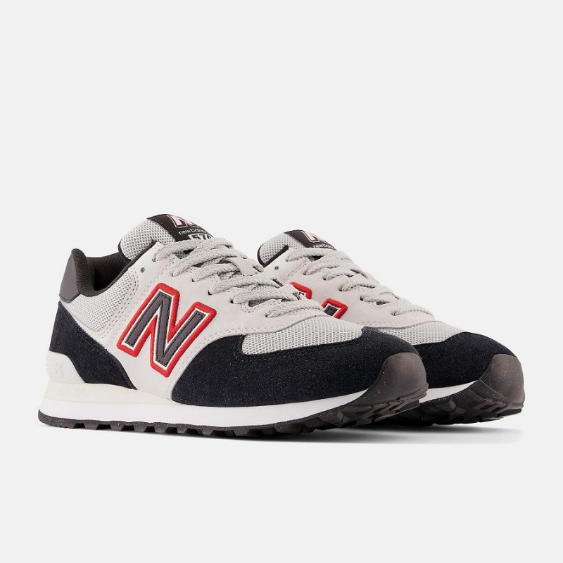 Zapatillas Lifestyle New Balance 574 Mujer Negras Blancas | EC 2281CE