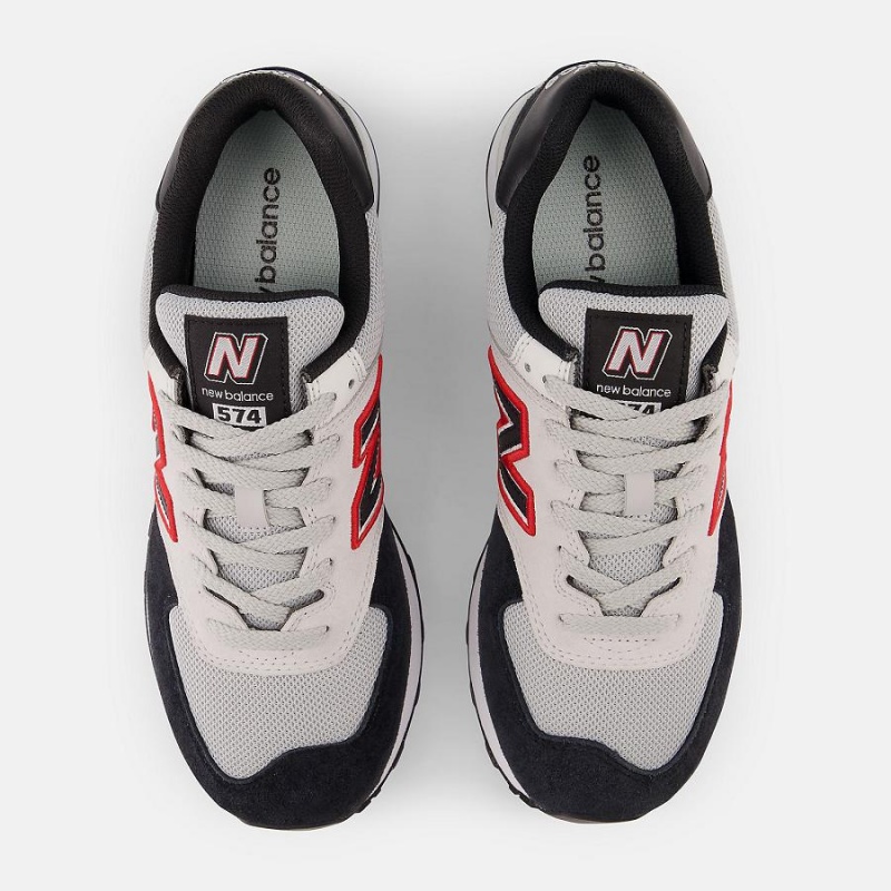 Zapatillas Lifestyle New Balance 574 Mujer Negras Blancas | EC 2281CE