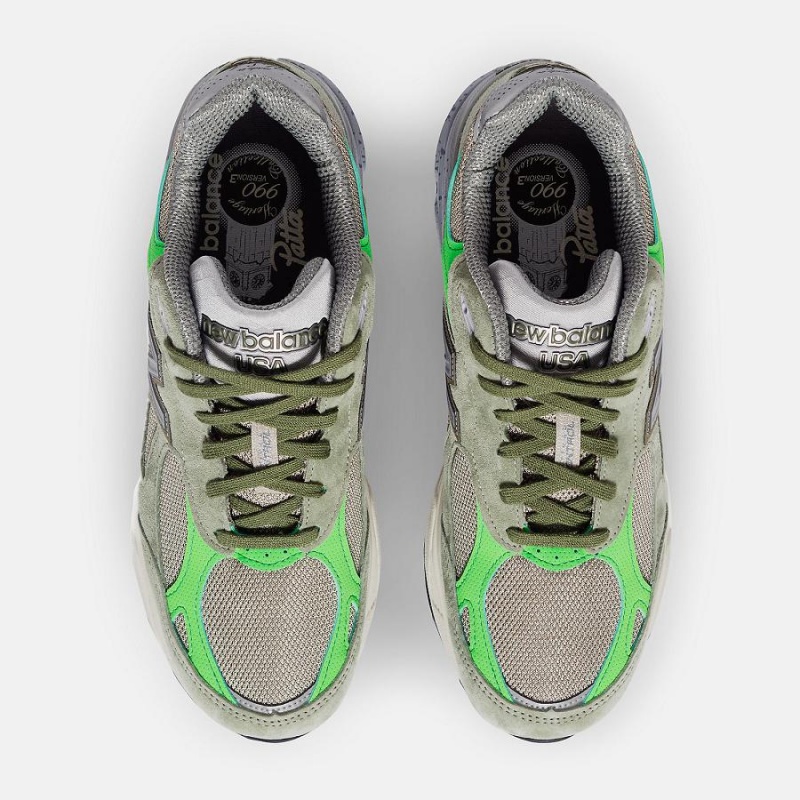 Zapatillas Lifestyle New Balance Patta x MADE in USA 990v3 Mujer Verde Oliva | EC 2321TV