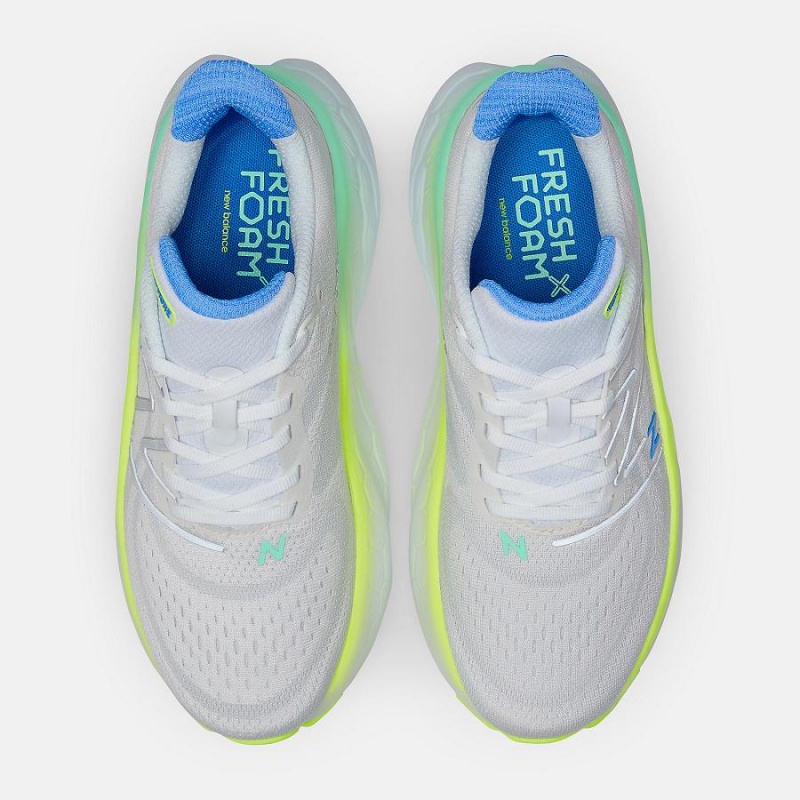 Zapatillas Para Caminar New Balance Fresh Foam X More v4 Mujer Blancas Verde | EC 2434CE