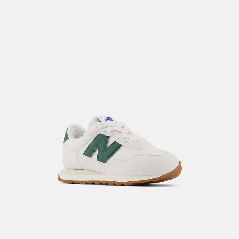 Zapatos New Balance 237 Bungee Lace Niños Blancas Verde | EC 1158JJ