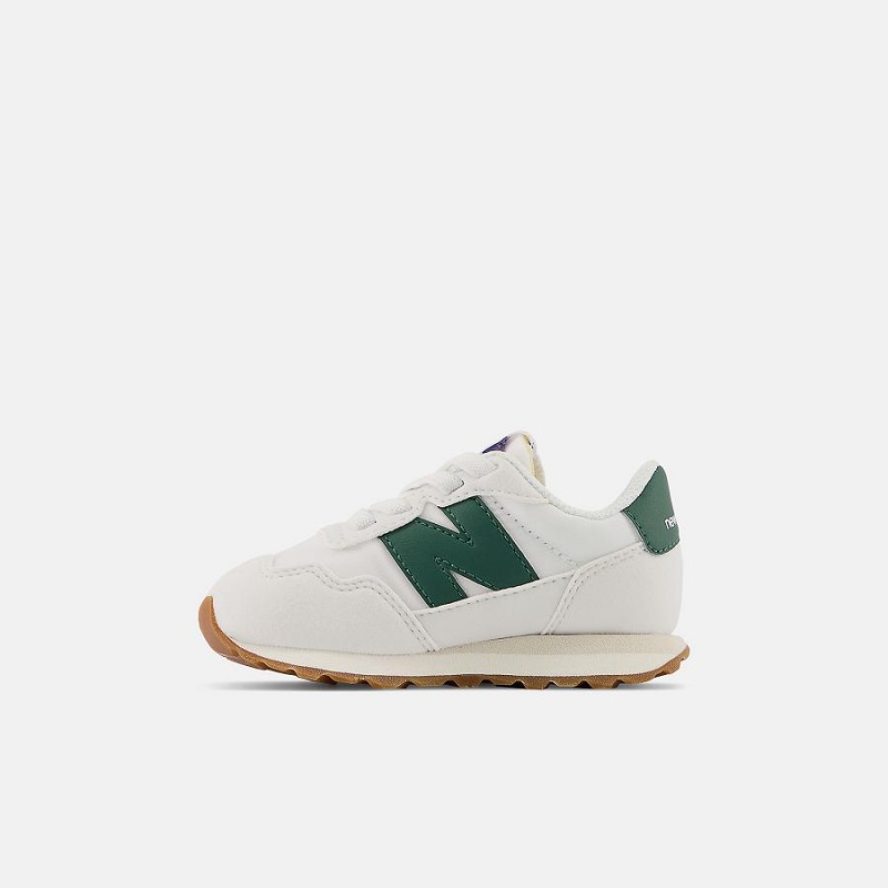 Zapatos New Balance 237 Bungee Lace Niños Blancas Verde | EC 1158JJ