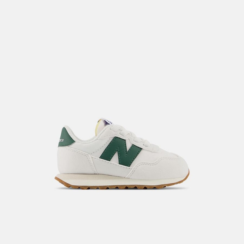Zapatos New Balance 237 Bungee Lace Niños Blancas Verde | EC 1158JJ