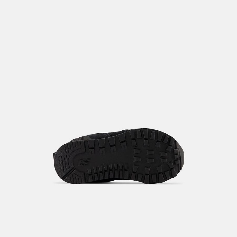 Zapatos New Balance 574 Bungee Lace Niños Negras Blancas | EC 1165BC