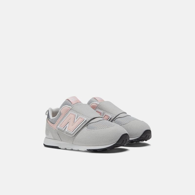 Zapatos New Balance 574 NEW-B Hook & Loop Niños Gris Rosas | EC 1169WY