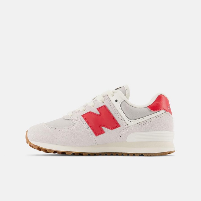 Zapatos New Balance 574 Niños Blancas Rojas | EC 1113BC